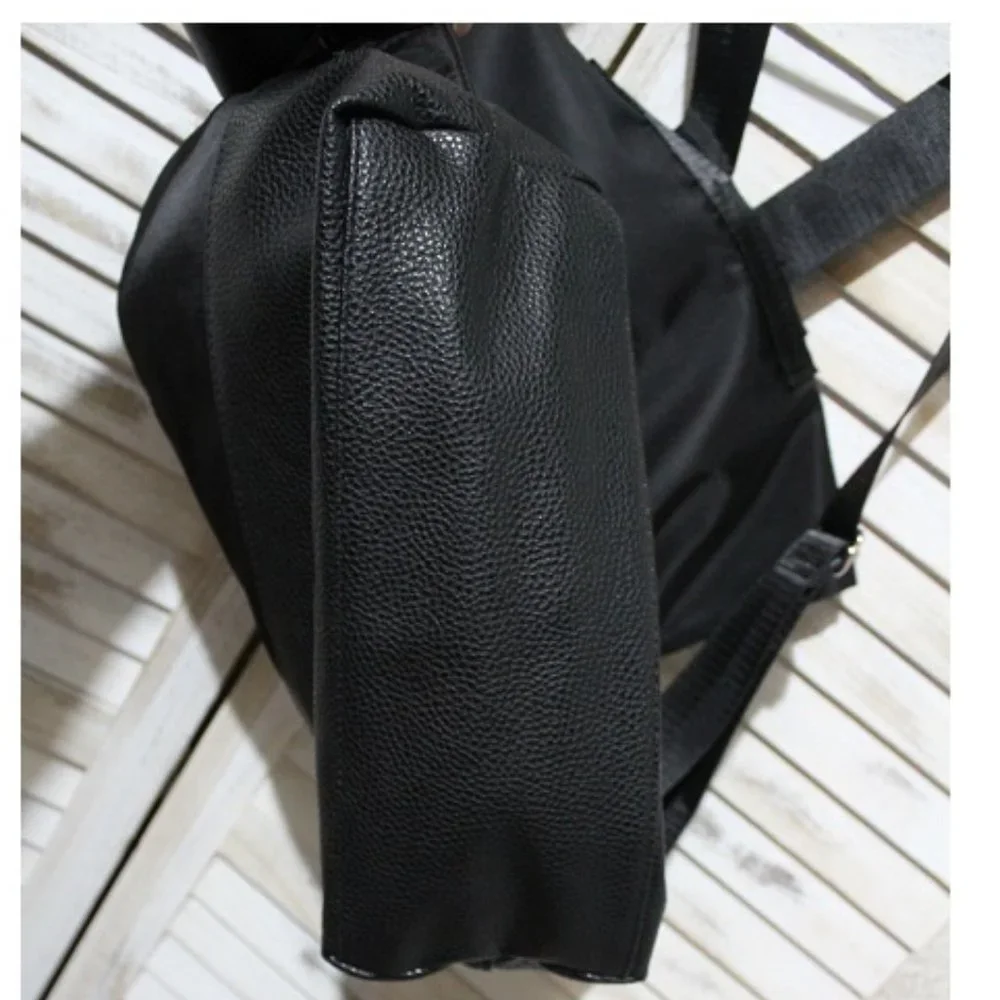 Nautica Black Backpack Messenger Style Bag Modern Trail (1158)